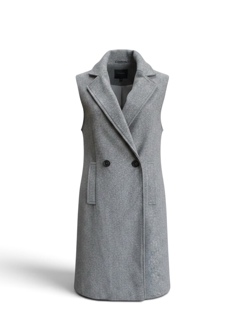 Zara Grey Long Sleeveless Vest Coat Sz M